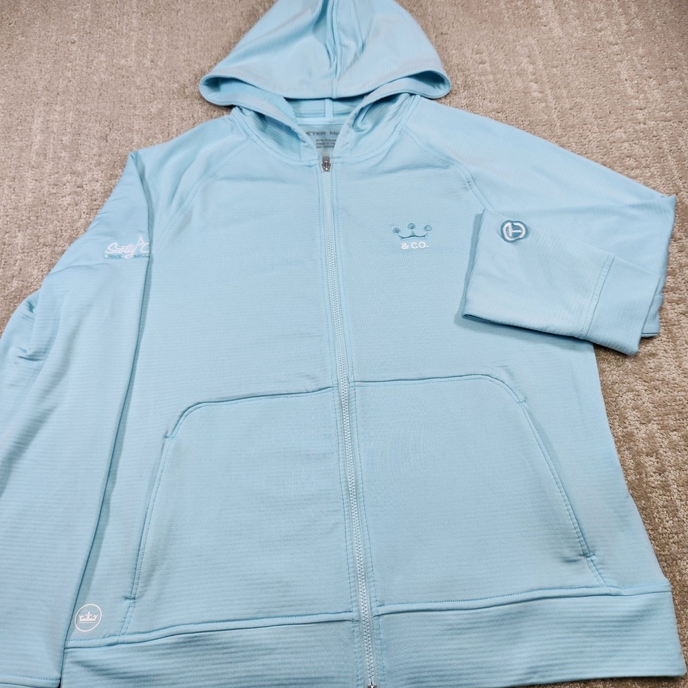 Scotty Cameron Peter Millar Hoodie Women Medium Blue Spruce Beaumont Full Zip